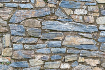 Stone Wall Texture Slate Grey Masonry Construction Background Pattern