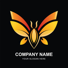 butterfly logo design gradient colorful illustration.