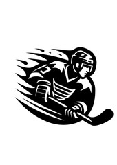 Hockey player SVG File, Hockey svg, Hockey silhouette, clipart, png file, dxf
