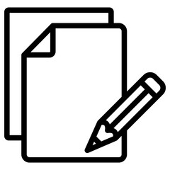 pen and paper icon, simple vector design