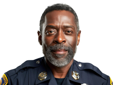 Middle-aged African American Male Police Officer