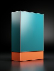 A blue and orange box with a white background