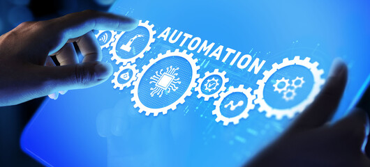 Automation Gears icon RPA Software development business process optimisation innovation technology.