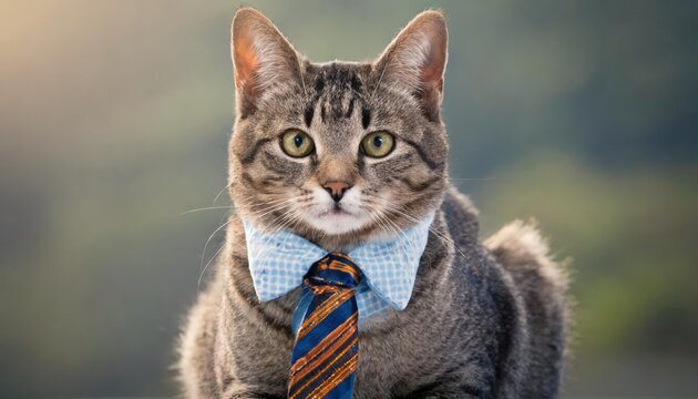 Generated image of a cat wearing a tie