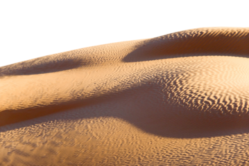 Abstract sand dunes landscape on transprent background, desert of Sahara, South Tunisia, png file