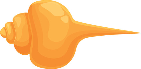 Small golden conch icon cartoon vector. Summer ocean food. Underwater animal
