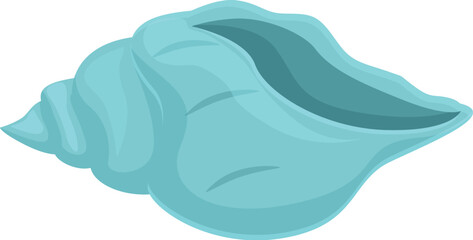 Aqua blue conch icon cartoon vector. Decorative art element. Marine shell