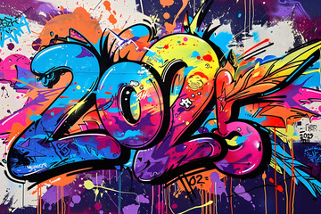 2035 graffiti on wall