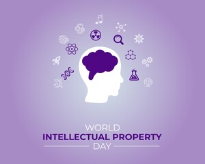 World Intellectual Property Day. 26 April. Holiday concept. Template for background with banner, poster and card. Jpeg format.