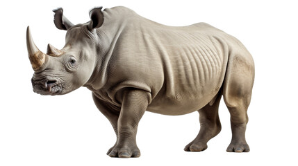 Isolated Rhino Elegance on transparent background.