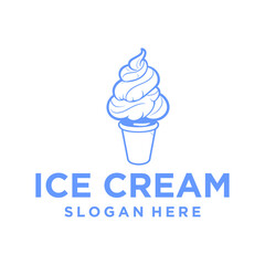 Ice cream drip logo vector illustration