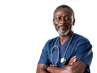 Self-assured Mature African Male Nurse
