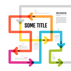 Tangle timeline Infographic template with arrows on color line - 769871872