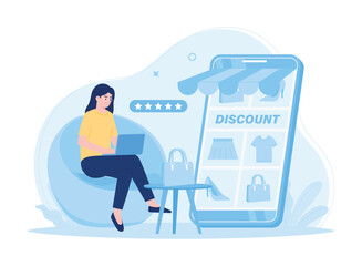 Feedback, online shopping concept flat illustration