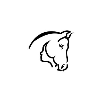 Vector graphic of illustration of horse silhouette and girl. This vector is perfect for company logos, t-shirt designs, banners, wallpapers, stickers, decorations, templates, backgrounds, and branding