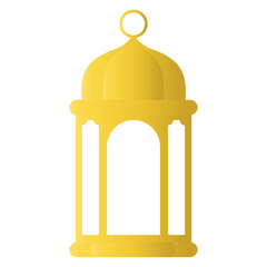 Golden Ramadan Lantern Illustration. Isolated on White Background.