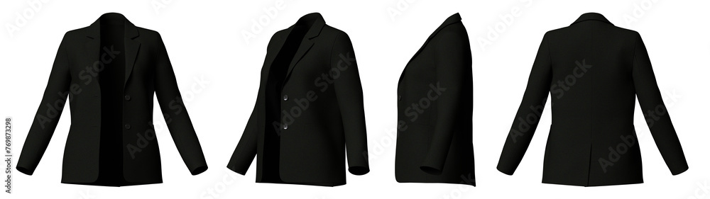 Wall mural black woman blazer isolated mockup