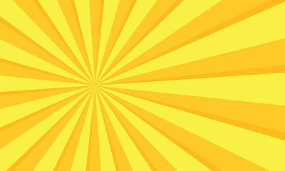 Vintage pop art yellow background. Anime cartoon rays explosion backdrop for poster, banner, print, magazine, cover.