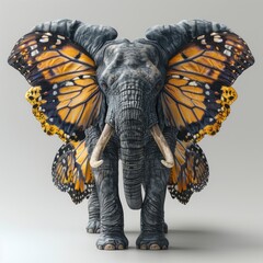 Elephant with butterfly ears
