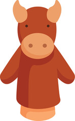 Puppet toy bull icon cartoon vector. Stage fantasy craft. Wool ideas