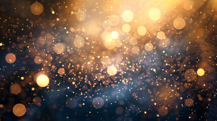 Abstract background with gold particle Christmas Golden light shiny particles Bokeh Effect Holiday Glitter