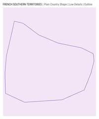 TAAF plain country map. Low Details. Outline style. Shape of TAAF. Vector illustration.