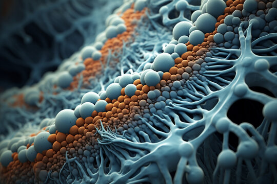 Compose a breathtaking nano photograph that delves into the microscopic world of cellular structures, capturing the delicate intricacies and organic beauty at the molecular level