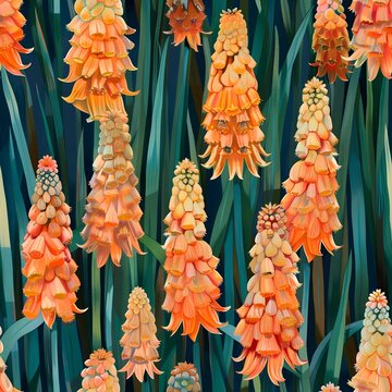 Vibrant Kniphofia A Radiant Summer Bloom in the Garden