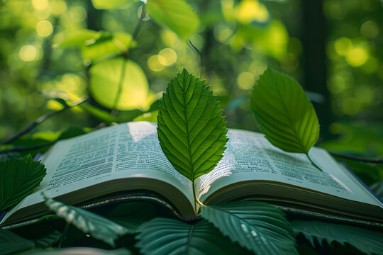 A vibrant and colorful image of a tree with leaves, representing education, literacy, and nature study. Suitable for use in materials related to literacy day events or educational content.