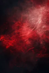 Fotobehang Texture and abstract art red and white swirls of smoke on a black background, smoke clouds in motion isolated, abstract wallpaper background colorful smoke design © Jullia