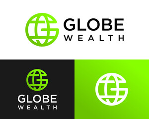 Letter G monogram globe logo design.

