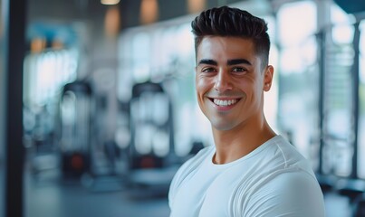 Active Balance: Young Man in Gym Setting