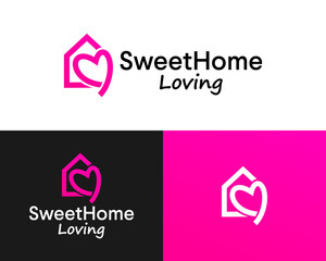 a logo for sweet home living is shown with a pink heart on the bottom.