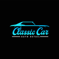 classic car auto detail logo template