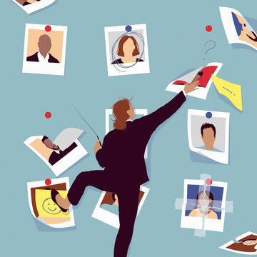 Manager struggling to hold on to images of staff on pinboard