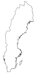 Obraz premium Outline of the map of Sweden with regions