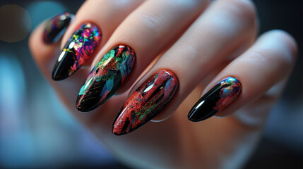 Manicure treatment in nail salon, Woman getting professional manicure in beauty salon