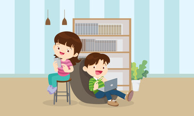 kids on online learning education courses