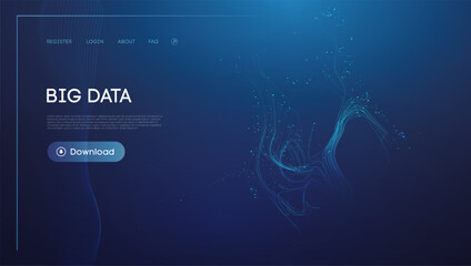 Blue Abstract Big Data Visualization with Light Blue Highlights - 769885610