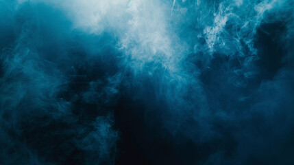 Texture and abstract art blue and white swirls of smoke on a black background, smoke clouds in motion isolated, abstract wallpaper background colorful smoke design - obrazy, fototapety, plakaty