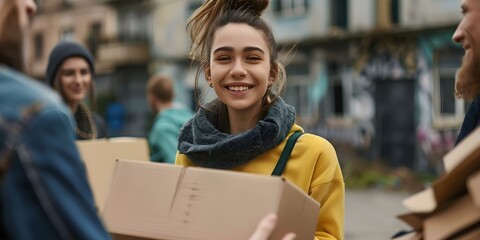 Volunteers organizing charity run to raise funds for the homeless showcasing community engagement in addressing societal challenges. Concept Charity, Community Engagement, Homelessness, Fundraising