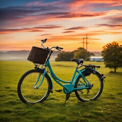 bicycle on sunset