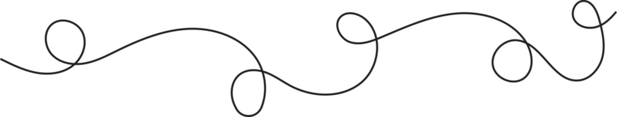 Squiggle line design element.  Curved line design