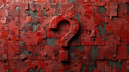 3d human with a red question mark, Question Mark Speech Bubble, red question mark on a background of black signs, questions mark, Generative Ai - obrazy, fototapety, plakaty