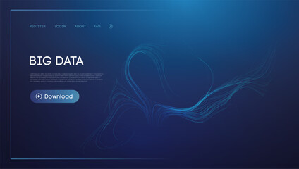 Blue Abstract Big Data Visualization with Light Blue Highlights - 769892427