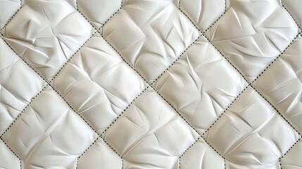 a white quilted leather background adorned with a diamond pattern, providing a sophisticated touch for interior design or fashion projects. SEAMLESS PATTERN