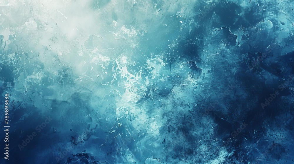 Poster abstract blue and white gradient background with shiny light effect and grungy texture