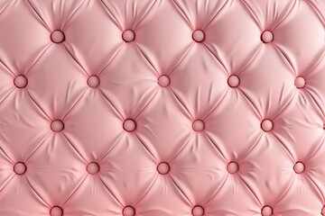Seamless light pastel pink diamond tufted upholstery background texture. ai generative