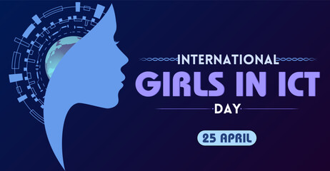 Unleashing Potential: International Girls in ICT Day Celebration. Campaign or celebration banner design 