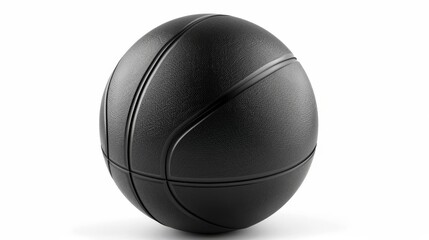 Black basketball ball icon isolated on white background, digital illustration